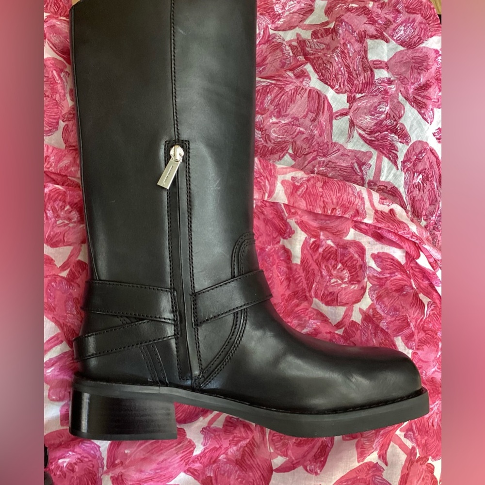 *FIRM PRICE* Michael Kors Black Leather Moto Boots with Buckle Detail 10M - Picture 6 of 16